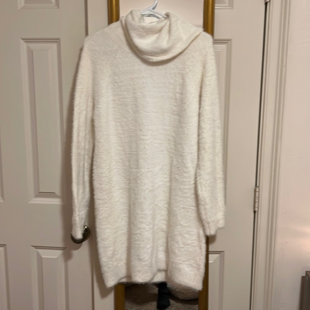 Fuzzy Turtle Neck Dress